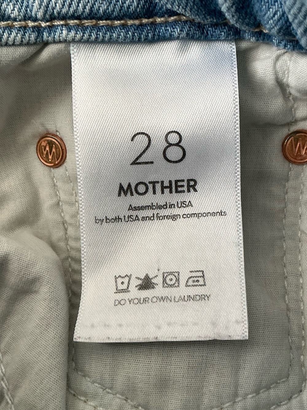 MOTHER SUPERIOR Jeans Full-Pipe Flood Back Pedal Blue Size 28 - Picture 10 of 14